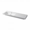 Modern sink wall-mounted and left wall insert in ceramic Maida