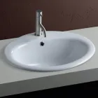 Modern Design White Ceramic Countertop Sink - Papavero Viadurini