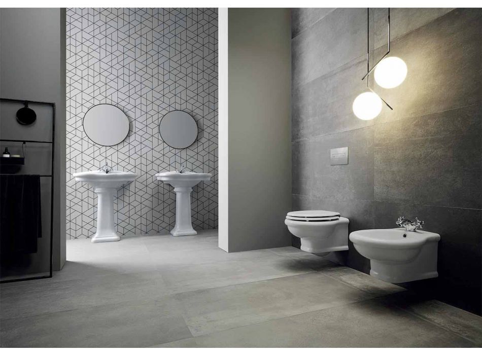 Washbasin Wall or with Ceramic Column L70cm Made in Italy Avise