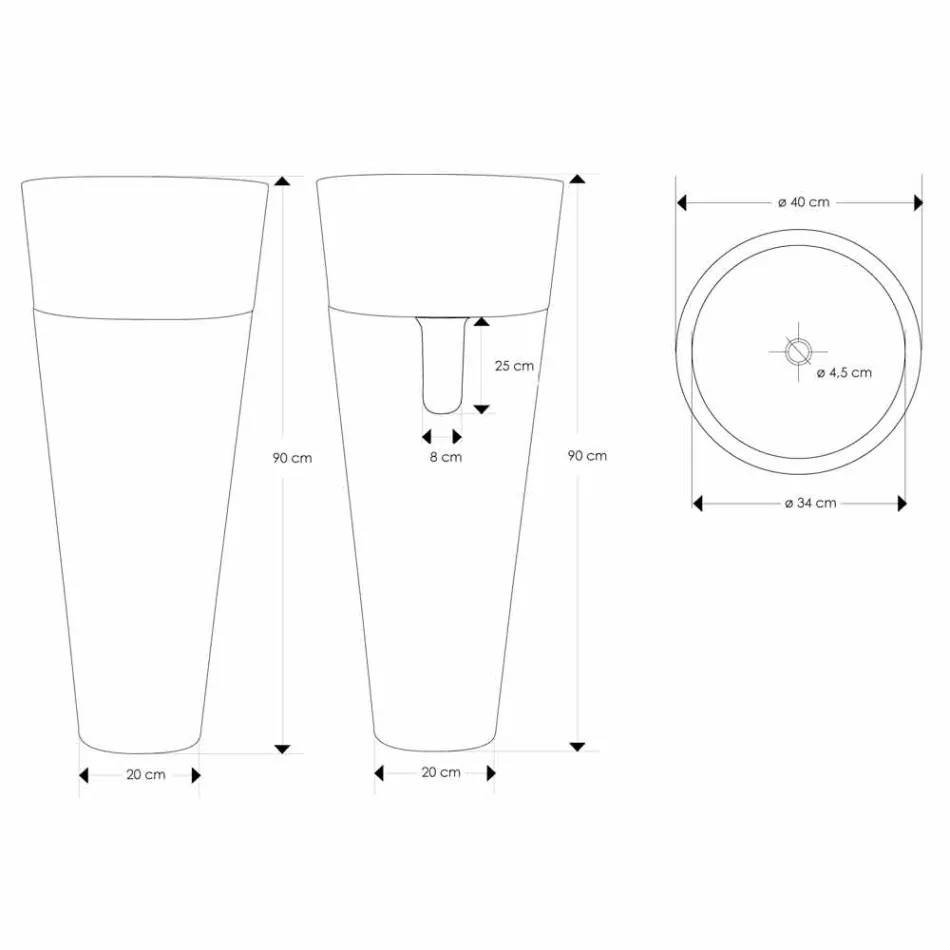 Modern Column Free Standing Washbasin in White Marble - Merlo Viadurini