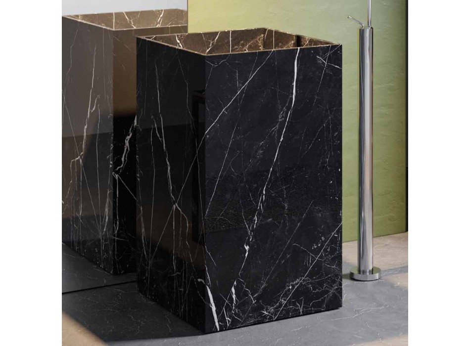 Geometric Design Floor Washbasin in Porcelain Stoneware 4 Finishes - Calogero Viadurini