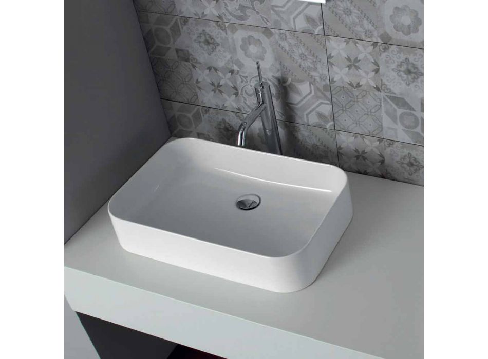 Design washbasin in ceramic Made in Italy Leivi Viadurini