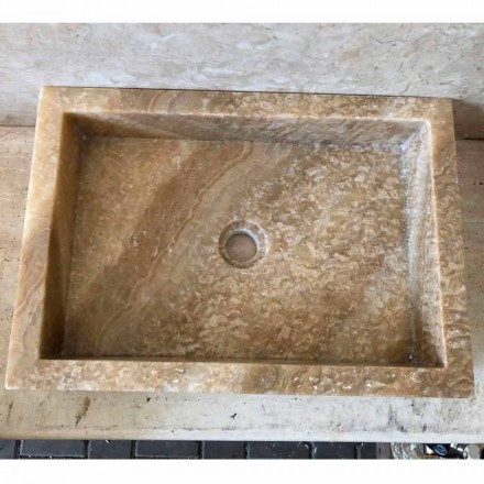Modern countertop washbasin made of onyx stone Jef, unique piece Viadurini
