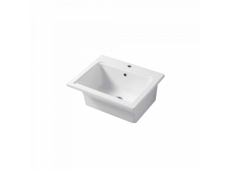 Satri Modern Ceramic Countertop and Recessed Basin Viadurini