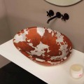 Ceramic countertop basin Glossy with cowhide pattern, made in Italy