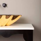 Designer washbasin ceramic black and gold made in Italy Rayan Viadurini