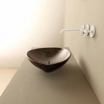 Black ceramic zebra design countertop washbasin made in Italy Animals