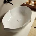 White ceramic countertop basin Oscar, made in Italy modern design