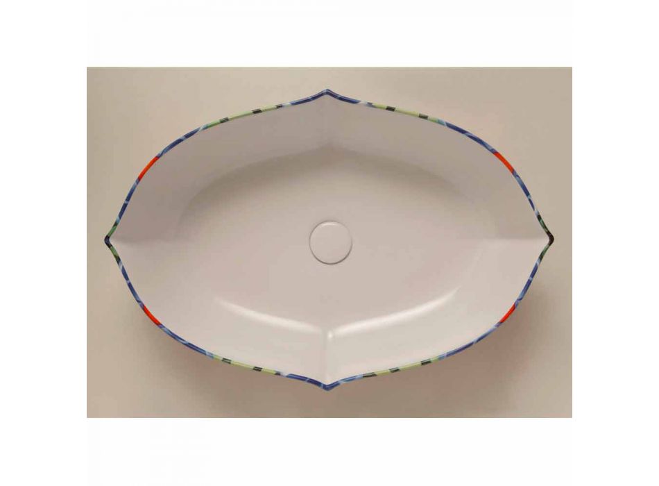 Design ceramic countertop washbasin, made in Italy Oscar Viadurini