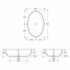Design ceramic countertop washbasin, made in Italy Oscar Viadurini