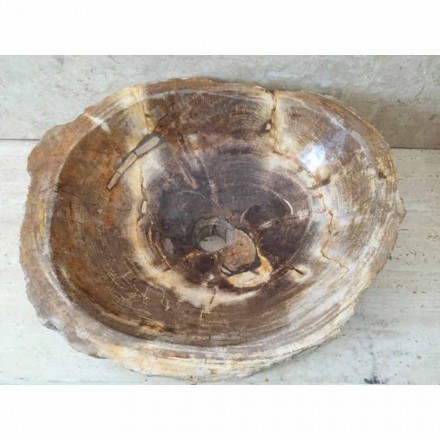 Hand made design sink in Star Big fossil wood Viadurini