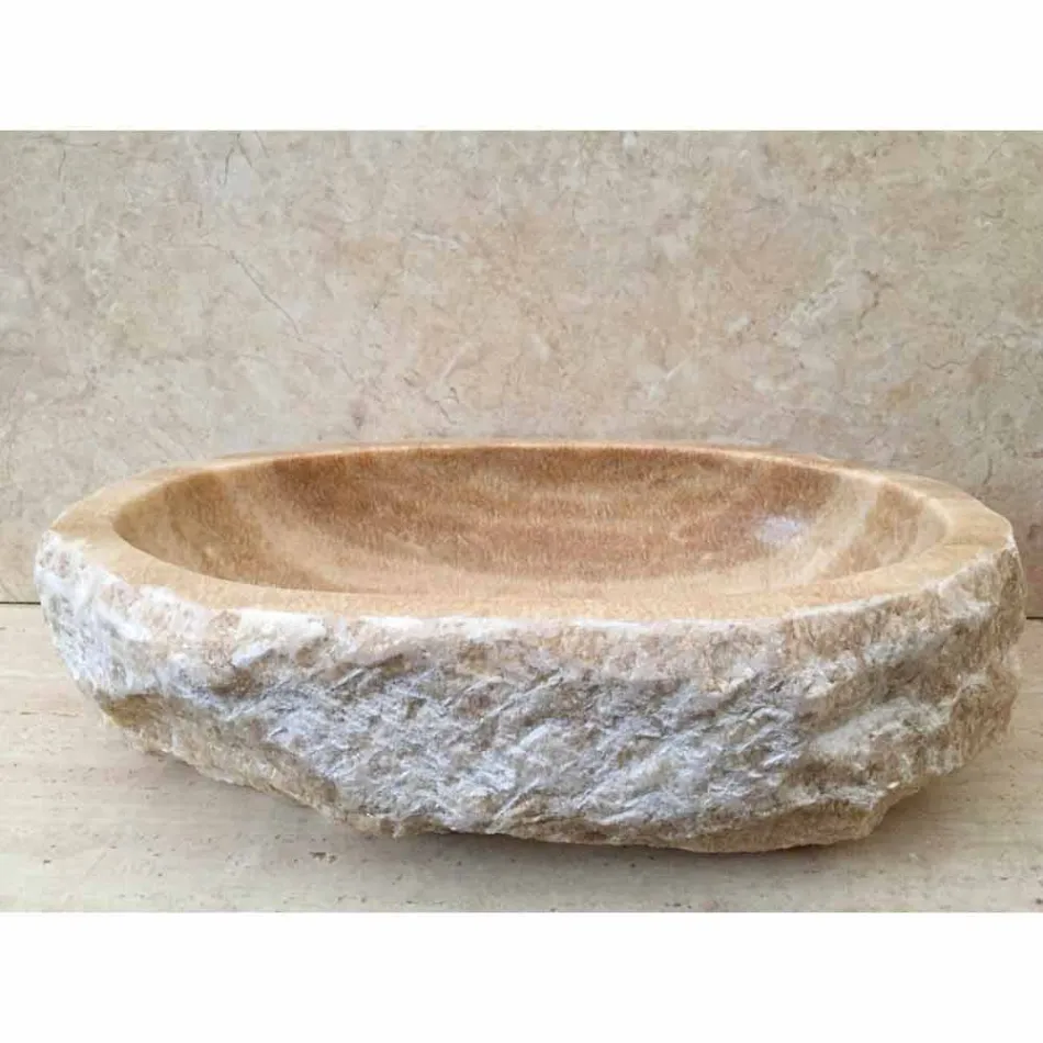 Countertop design washbasin for Laia bathroom in natural stone Viadurini