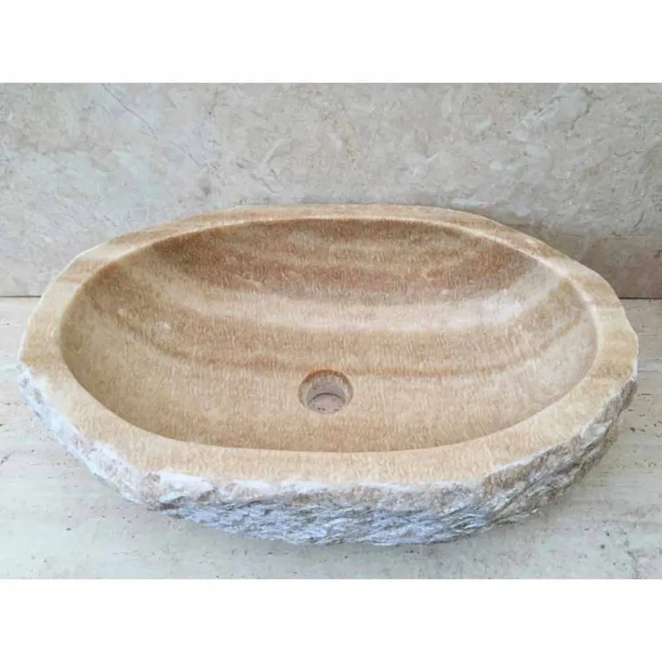 Countertop design washbasin for Laia bathroom in natural stone Viadurini