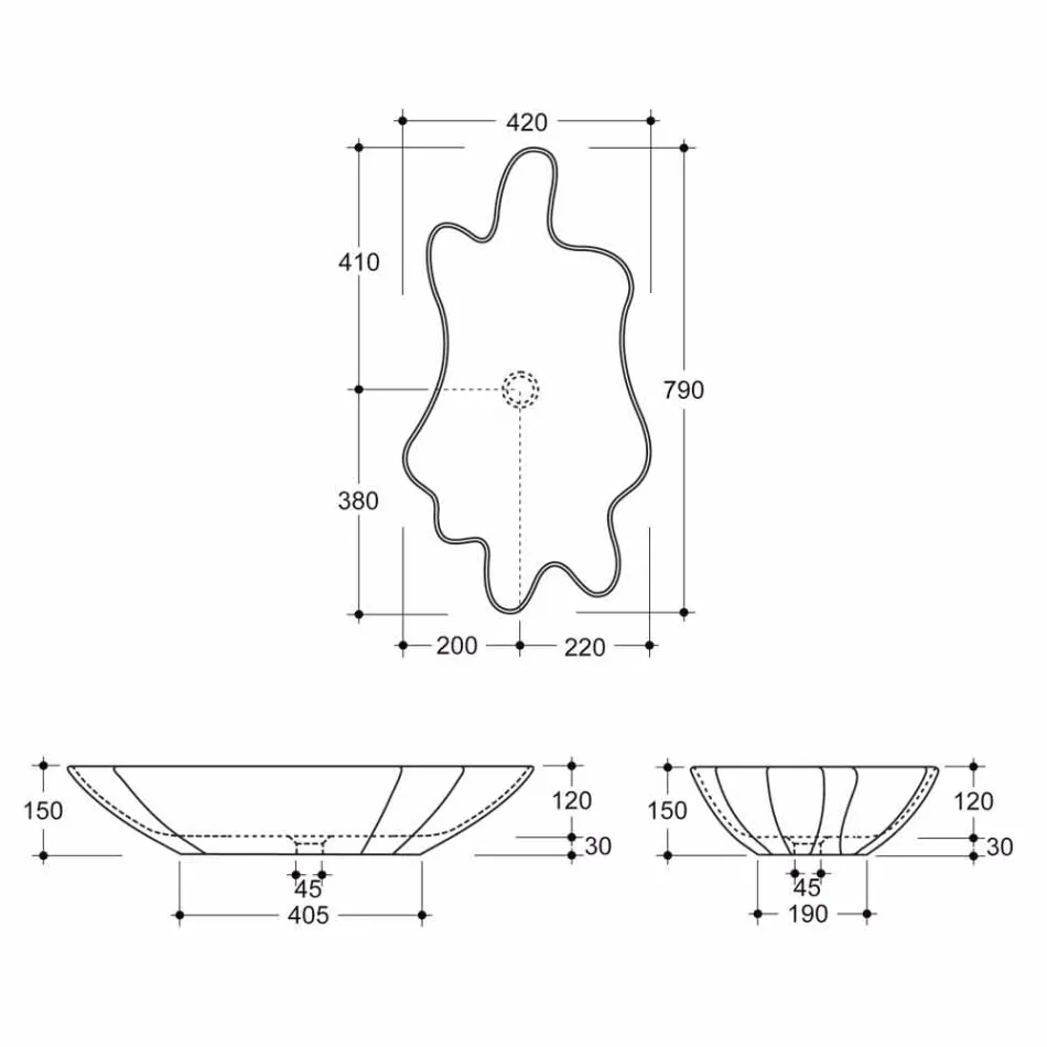 Modern design ceramic countertop wash basin made in Italy Rayan Viadurini