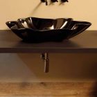 Modern design countertop black ceramic washbasin made in Italy Rayan Viadurini