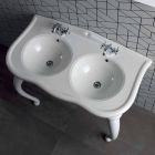 Double Console or Wall-mounted Washbasin in Modern Avise Ceramic Viadurini