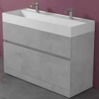 Double Washbasin with Floor Cabinet Modern Design in Laminate - Pompei Viadurini