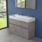 Double Washbasin with Floor Cabinet Modern Design in Laminate - Pompei Viadurini