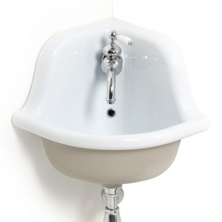 Freestanding Corner Washbasin in Modern Colored Ceramic 42 cm - Angelino Viadurini