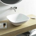 Square countertop washbasin made 100 % in Italy Taormina Mini