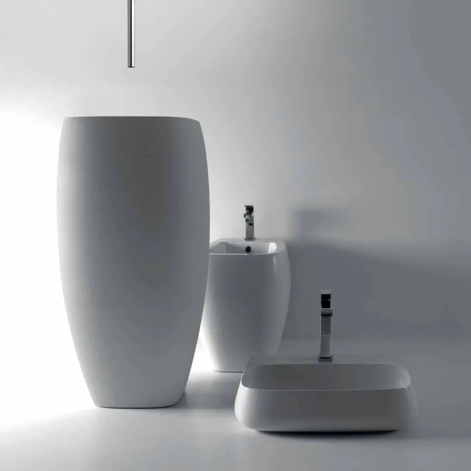 Gais modern design freestanding ceramic washbasin, made in Italy Viadurini