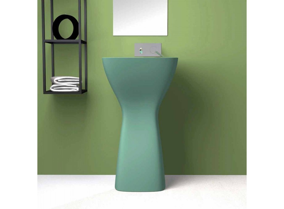Freestanding modern ceramic washbasin made in Italy, Firmino Viadurini