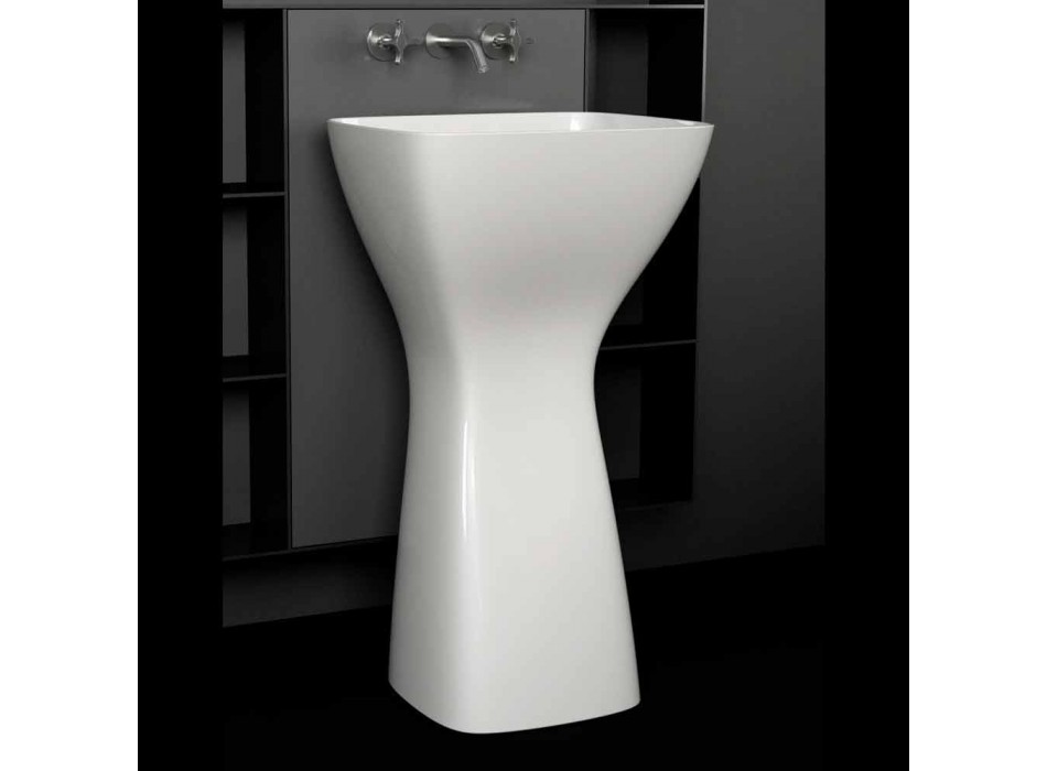 Freestanding modern ceramic washbasin made in Italy, Firmino Viadurini