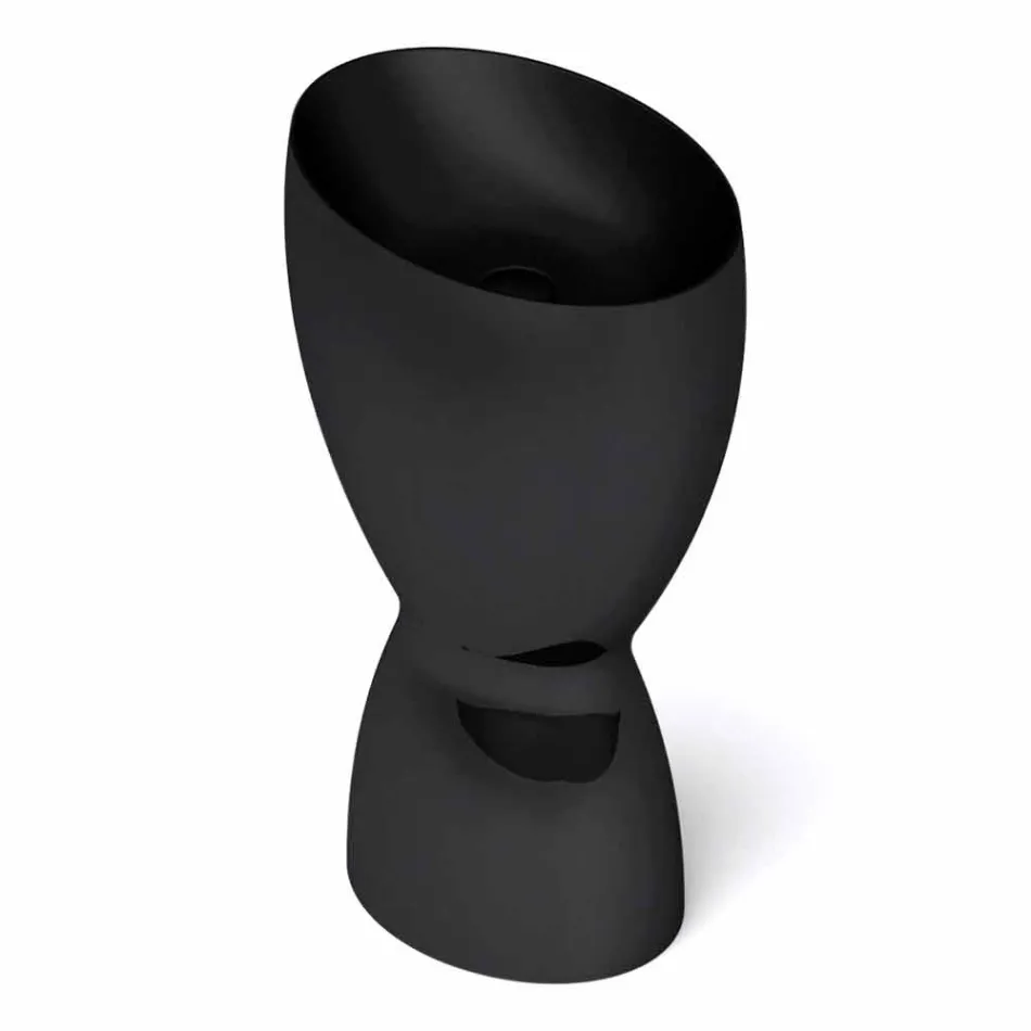 Modern freestanding ceramic washbasin made in Italy, Basile Viadurini