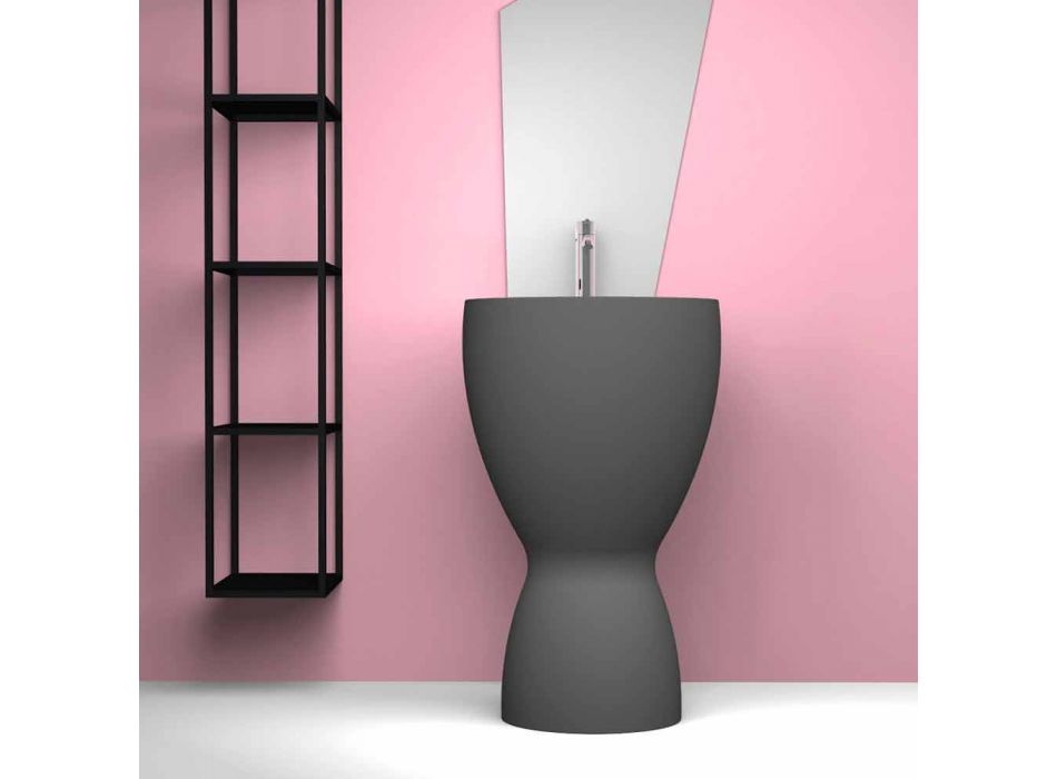 Modern freestanding ceramic washbasin made in Italy, Basile Viadurini