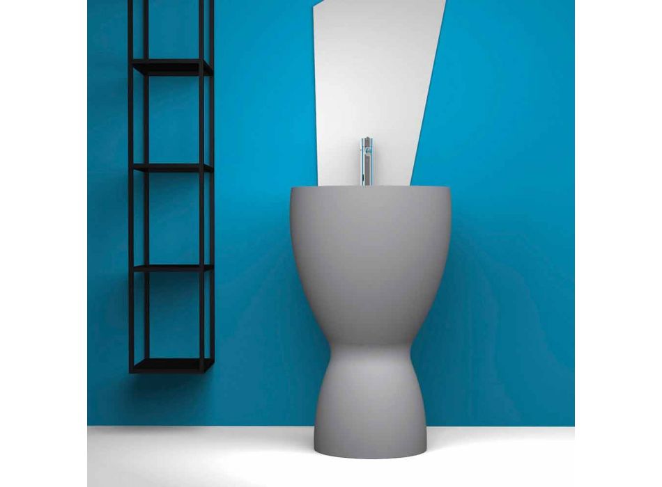 Modern freestanding ceramic washbasin made in Italy, Basile Viadurini
