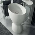 Modern freestanding ceramic washbasin made in Italy, Basile Viadurini