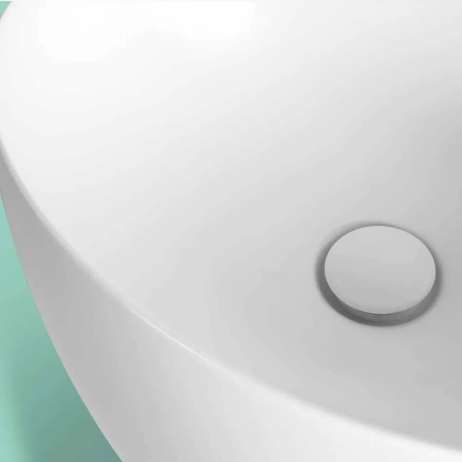 Modern freestanding ceramic washbasin made in Italy, Basile Viadurini