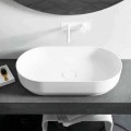 Modern design oval countertop washbasin Dalmine Big, made in Italy