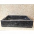 Dark grey natural stone washbasin Thai, handmade, modern design