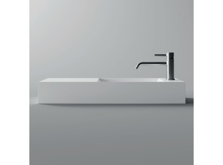 Modern Design Made in Italy White or Colored Ceramic Washbasin - Act Viadurini