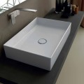 Modern design ceramic countertop washbasin Sun made in Italy 65x35 cm