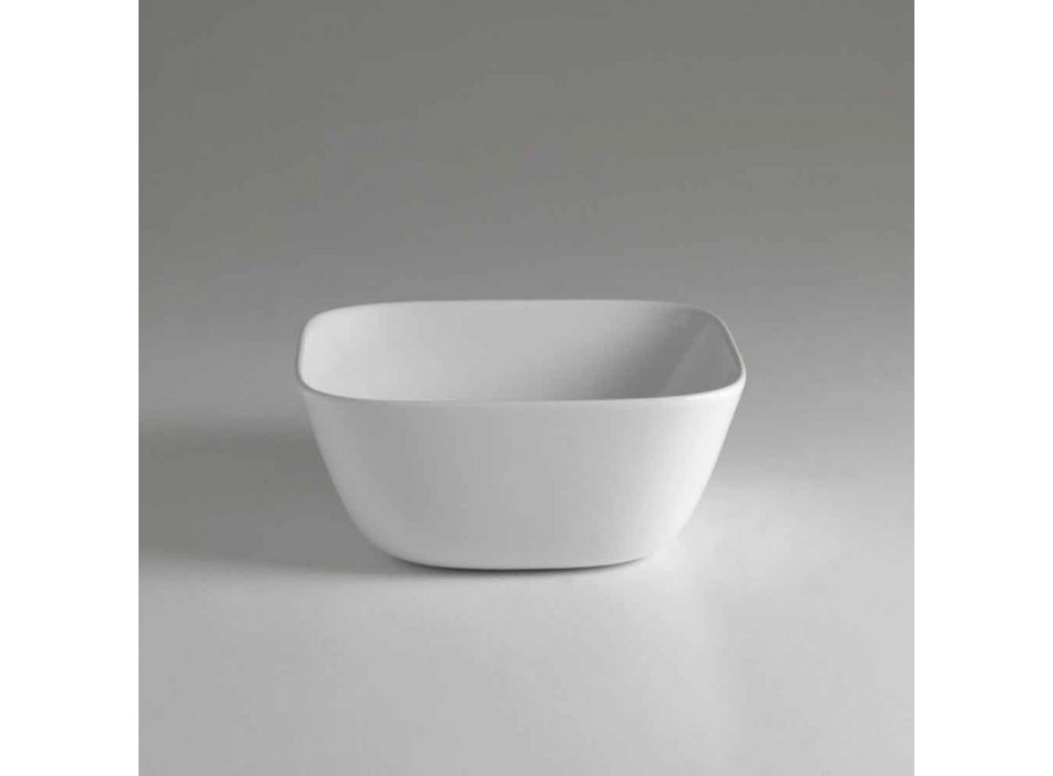 Made in Italy Design Square Countertop Ceramic Washbasin - Sonne Viadurini