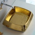 Modern countertop golden ceramic washbasin made in Italy Simon