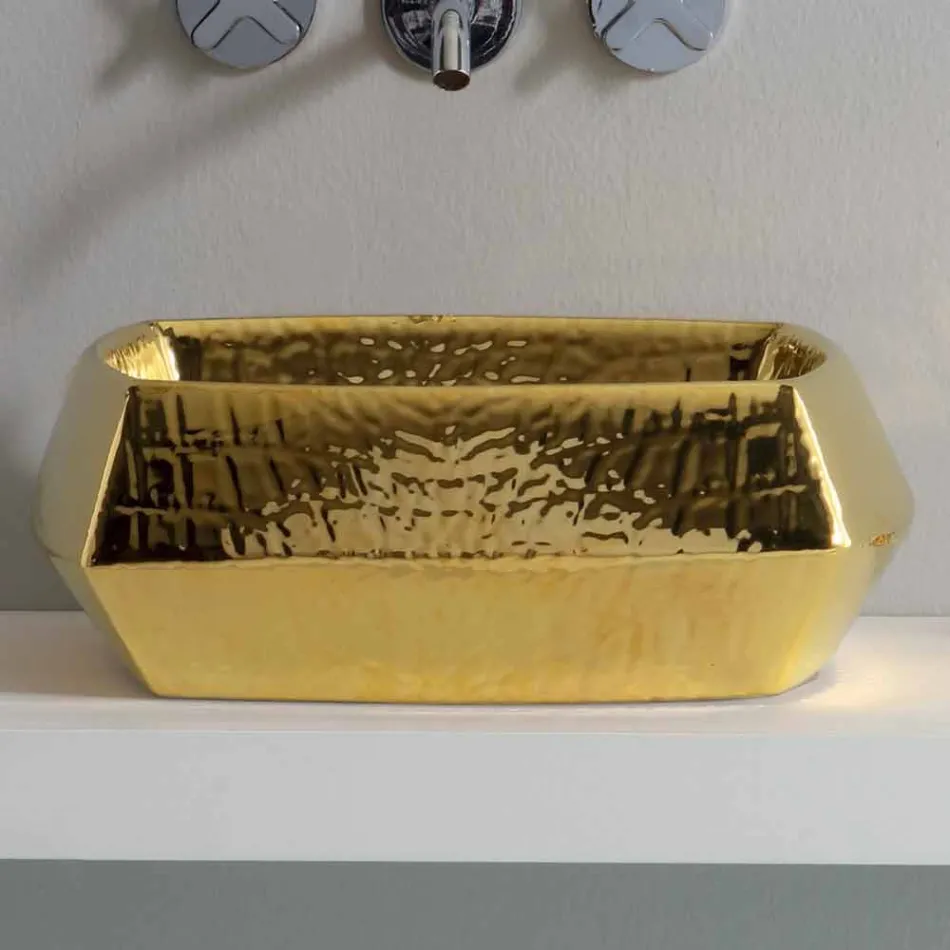 Modern countertop ceramic washbasin made in Italy Simon Viadurini