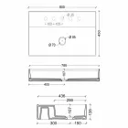 Modern design suspended ceramic washbasin Sun 80x45 cm, made in Italy Viadurini