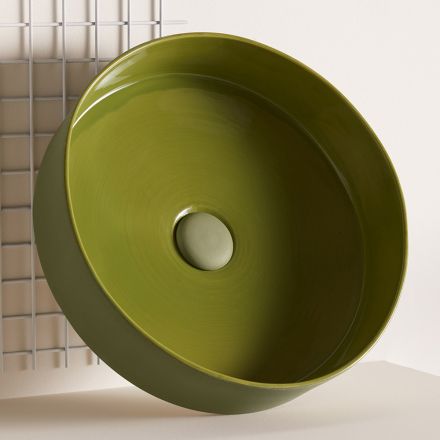 Porcelain stoneware washbasin of different finishes Made in Italy - Envelope Viadurini