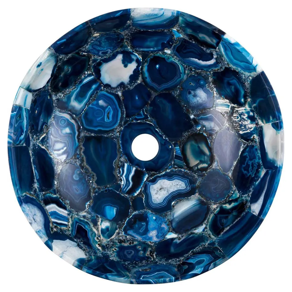 Sasha countertop agate stone washbasin, unique handmade piece Viadurini