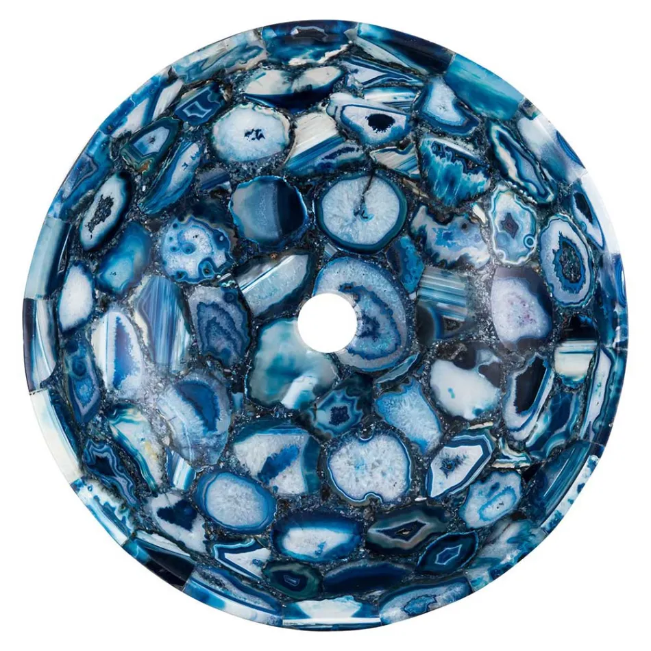 Sasha countertop washbasin in agate stone, unique handmade piece Viadurini