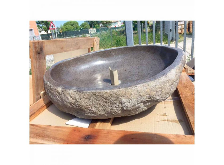 Handcrafted Countertop Washbasin in Pietra di Fiume - Aurea Viadurini