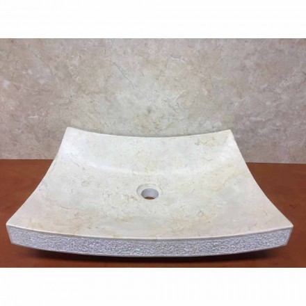 Washbasin in natural stone of Love white design, unique piece Viadurini