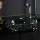 Porcelain washbasin with hand-applied petals Made in Italy - Amarone Viadurini