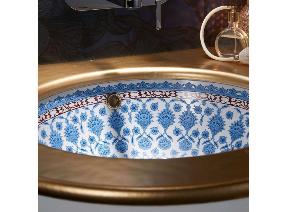 Built-in sink in Fire Clay with Marrakesh decoration Made in Italy - Erioli Viadurini