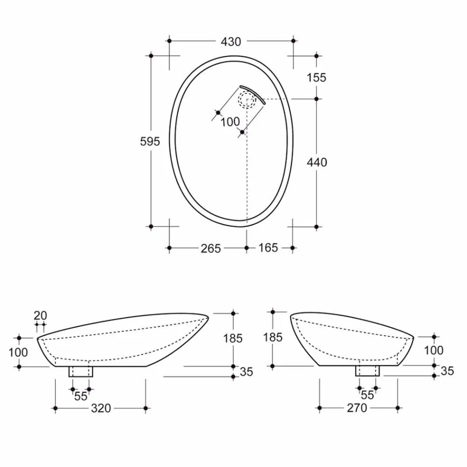 Modern countertop ceramic washbasin with silver-colored ceramic made in Italy Glossy Viadurini