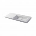 Modern sink wall-mounted and right wall insert in ceramic Maida