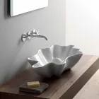 Modern countertop washbasin in white ceramic made in Italy Rayan Viadurini